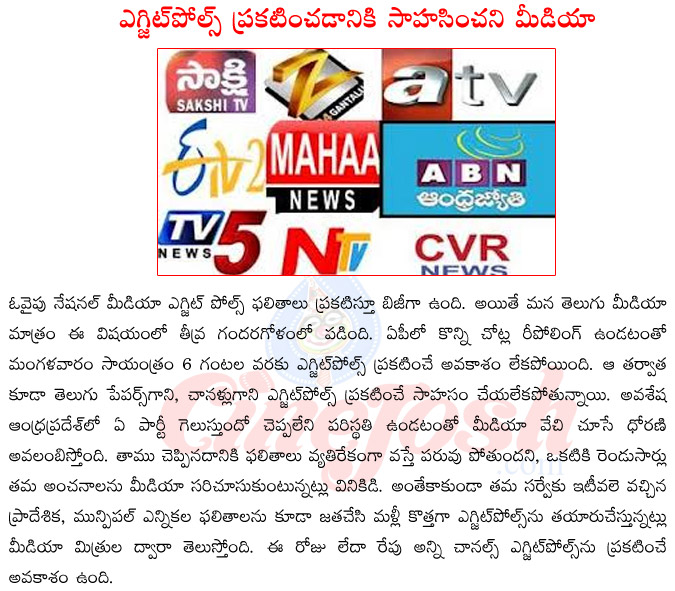 exit polls,ec code,exit polls by telugu media,exit poll results by national media,winning party in andhra pradesh,elections result in andhra pradesh  exit polls, ec code, exit polls by telugu media, exit poll results by national media, winning party in andhra pradesh, elections result in andhra pradesh